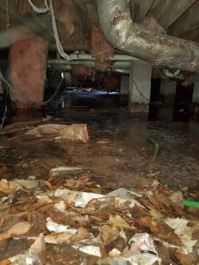 Crawl space flood assessment for Commercial Water Damage Restoration in East Rockhill